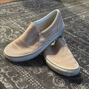 Tan Slip-On Sneakers with Rhinestones